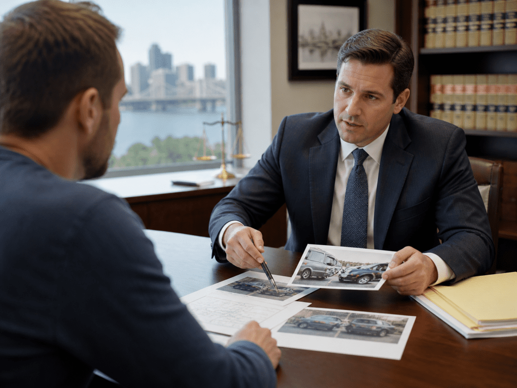 Louisville car accident lawyer reviewing crash evidence and fault allocation in a Kentucky injury claim