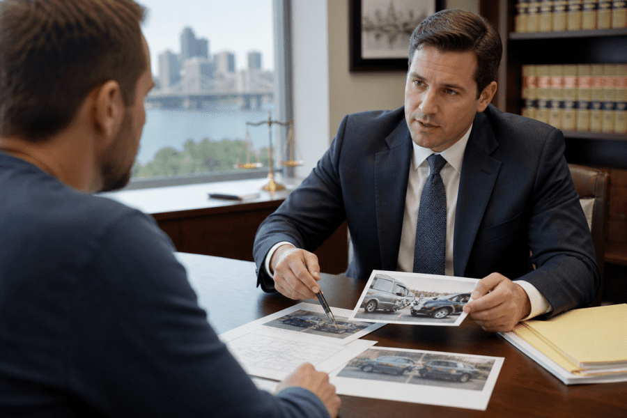 Louisville car accident lawyer reviewing crash evidence and fault allocation in a Kentucky injury claim