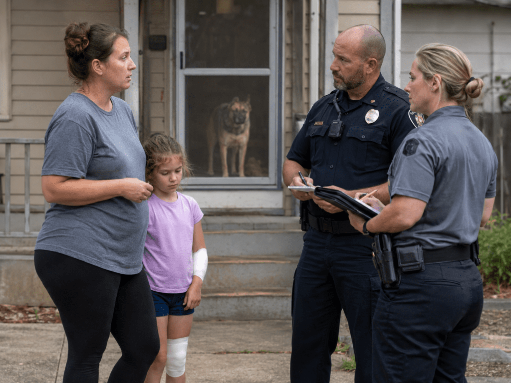 Louisville dog bite lawyer; mother of Dog bite injury victim giving incident details after a Kentucky dog attack