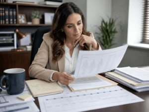 Louisville personal injury lawyer reviewing medical records and settlement documents for a Kentucky injury claim