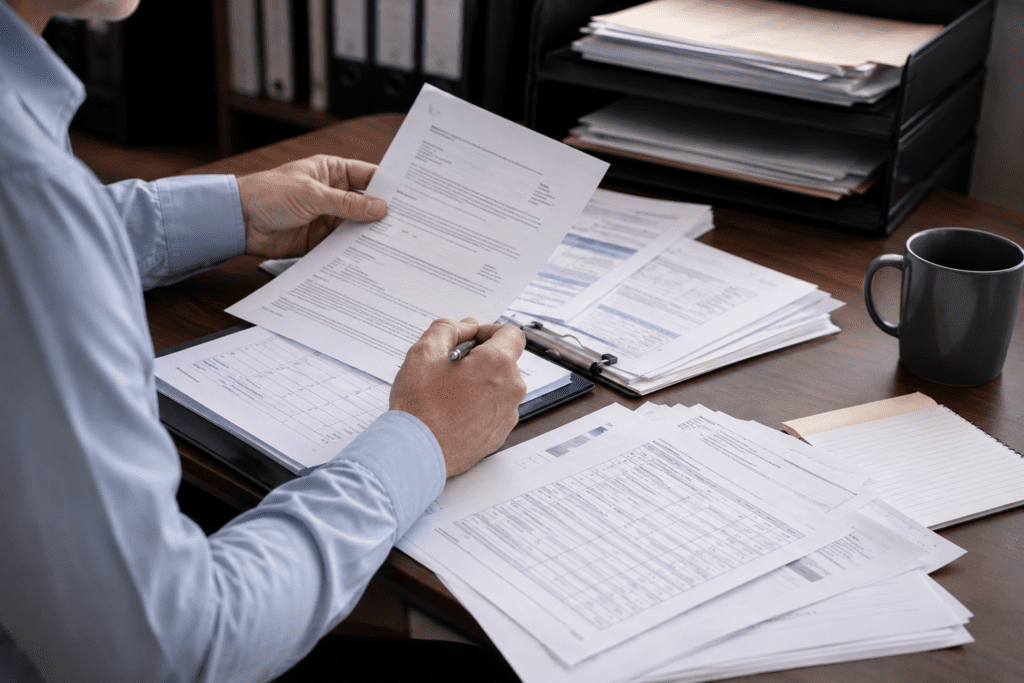 Trucking enforcement letter and compliance documents reviewed in a legal office