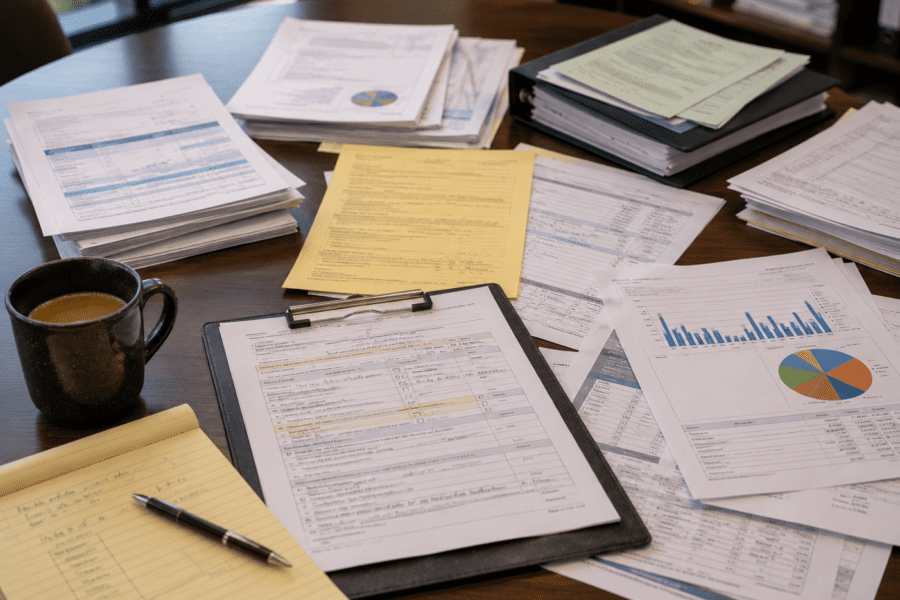 Truck accident lawyer reviewing enforcement notices and carrier safety records